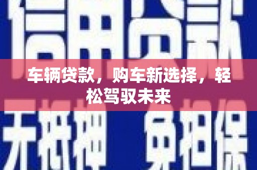 白朗车辆贷款，购车新选择，轻松驾驭未来