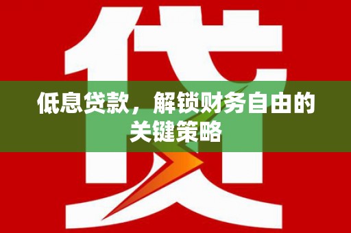 白朗低息贷款，解锁财务自由的关键策略