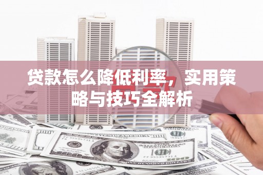 白朗贷款怎么降低利率，实用策略与技巧全解析